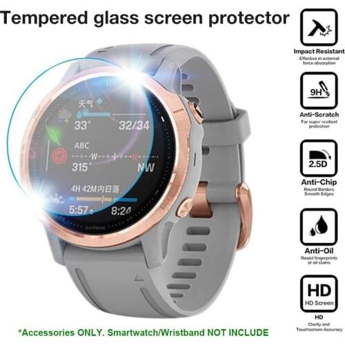 Tempered Glass For Round Watch Protective Film For Smart Watch Screen Protector For Garmin Fenix 6X Pro/Fenix 6S Pro Accessories