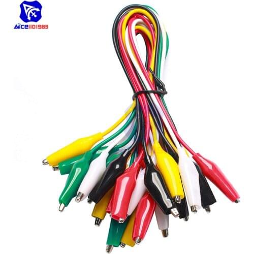 Diymore 10PCS Electrical Alligator Clips with Wires Test Leads Sets Soldered and Stamping Jumper Wires 20.5 inches 5 Colors