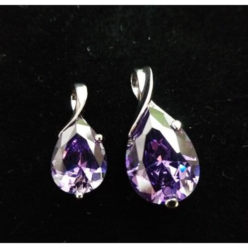 High quality purple crystal pendant for necklace silver 925 Cubic Zirconia stone pendants for women jewelry accessories S925