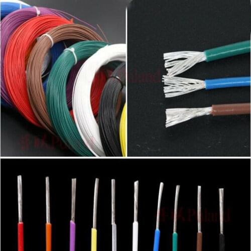 1Meter Silvered Copper PTFE Wire 24 AWG Single Core Multi-strand Cable HIGH TEMP