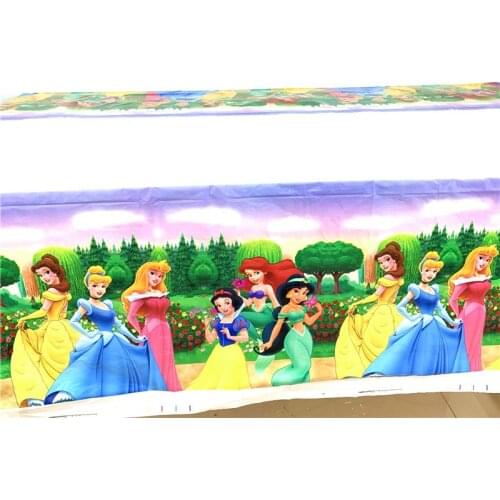 1Pcs Disney Rapunzel Snow White Princess Tablecover For Kids Birthday Party Cartoon Disposable Tablecloth Decoration 108x180cm