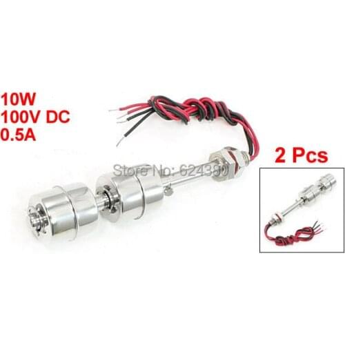 1 Bag ( 2 Pcs ) x ZS12010-2 Fish Tnak Pool Liquid Water Level Sensor Double 2 Two Ball Vertical Stainless Steel Float Switch