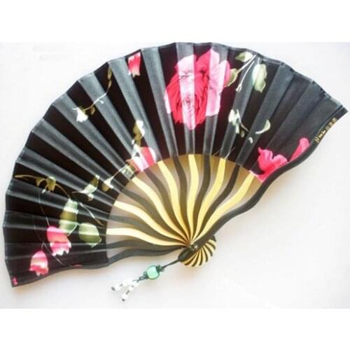 7" Tassel Fine Wedding Bridal Hand Fans wholesale Ladies Chinese Floral Silk Cloth Fan Folding Decorative Fans Gifts 10 pcs/lot
