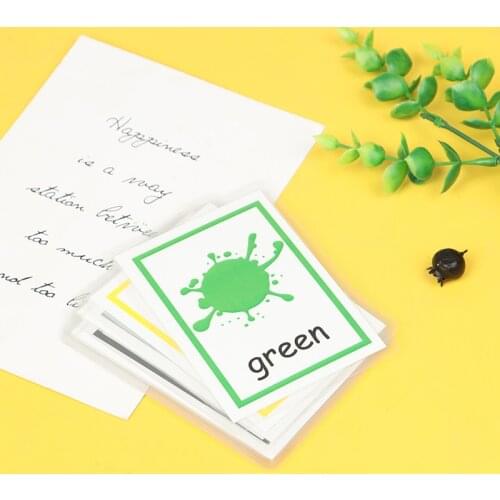 12Pcs Kids English Learning Word Cards Color Flash Card Children Color Cognition
