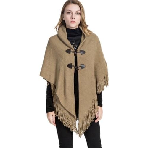 2019 New Design Winter Warm Solid Ponchos And Capes For Women Oversized Shawls Wraps Cashmere Pashmina Female Bufanda