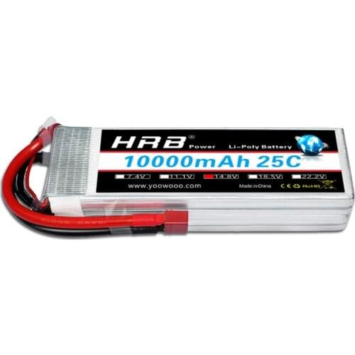 HRB RC LiPo Battery 14.8V 10000mAh 25C Max 50C 4S For UAV Multi-rotor Quadcopter Airplane Boat Car