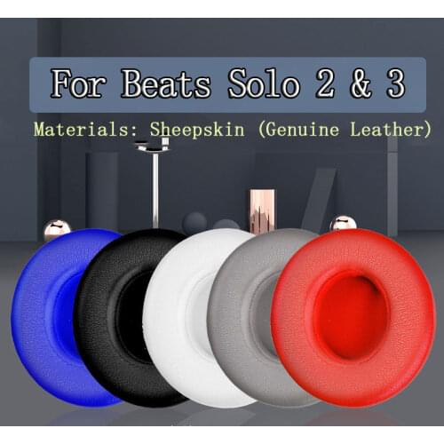 Replacement For Beats Solo 2 / 3 Wireless Earpads Earbuds foam Pillow Cushion Genuine Leather bluetooth Headphone accessories