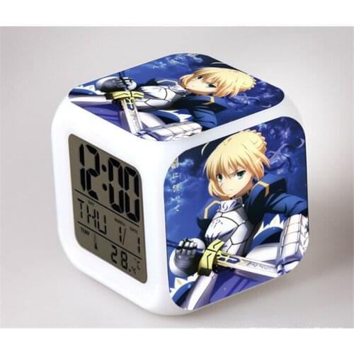 Anime Fate Grand Order Jeanne d'Arc Clocks Fate/Stay Night Saber Alter Digital Alarm Clock Figure Toys Doll Gift