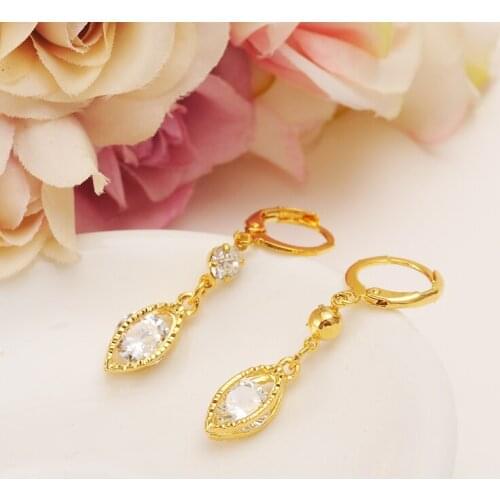 Bangrui Luxury Gold Color Flower Stud Earrings with Crystal Stone Women Birthday Gift