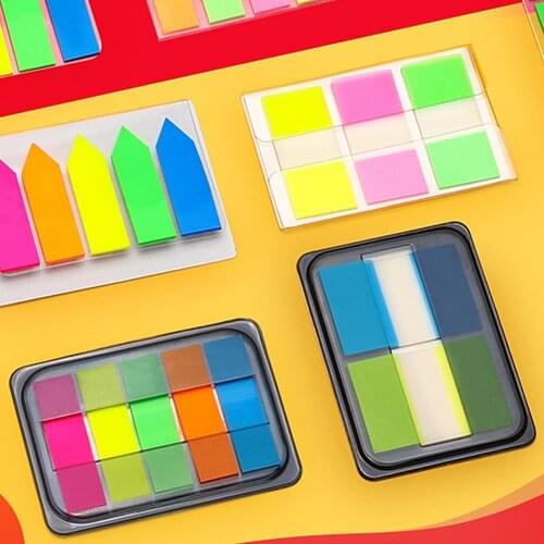 100 sheets PageFluorescence Label Self Adhesive Memo Pad Sticky Notes Bookmark Marker Memo Sticker Paper Student office Supplies