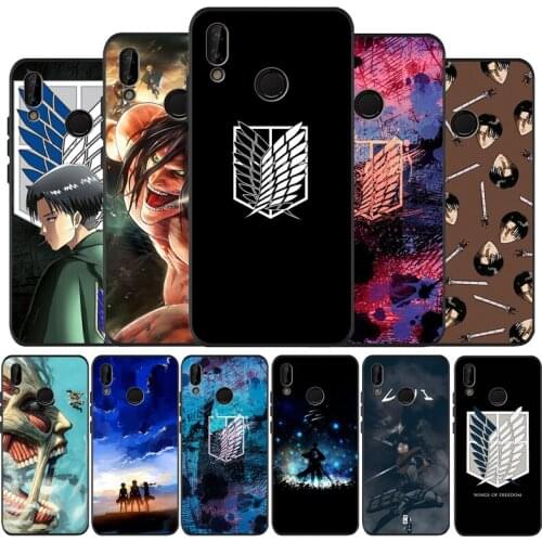 Anime attack on Titan Black Silicone Soft Phone Case For Huawei 40 30 20 10 9 Lite Pro P smart 2019 Y6 Y6 Prime2019 Y9 2018