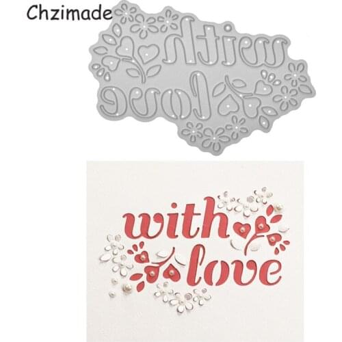 Chzimade With Love Metal Cutting Dies For Scrapbooking DIY Paper Cards Making 2020 New Cutting Dies Stencils Home Decoration