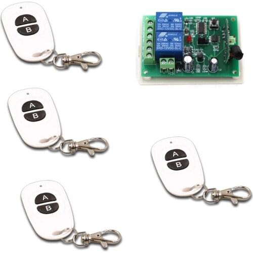 DC 24V 10A Wireless Remote Control Switch Smart Home Lighting Switch System with 4 Transmitters Learning Code For LED Lamp