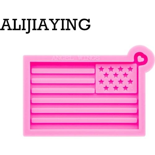 DY0293 Smooth art design American flag molds Keychain Silicone Mould epoxy resin molds DIY craf mold