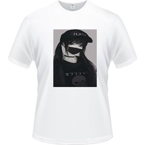 Anime art Photographic Print Men Round Collar Short Sleeve T-shirt Fashion Man T-Shirt Tops Tees