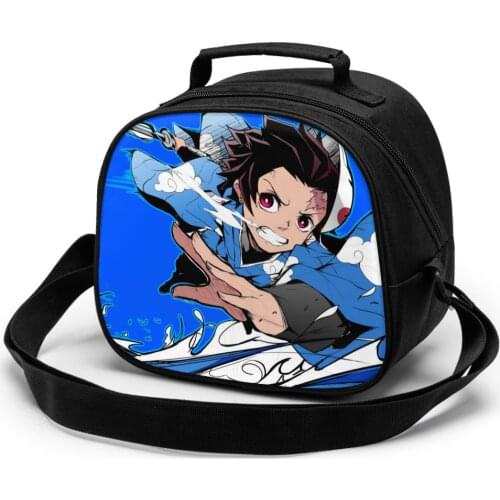 Kimetsu No Yaiba Children Lunch Bag Lunch Bag Student Portable Insulated Office Lunch Box Picnic Bags Thermal Food Tote Handbag