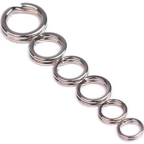 10pcs/lotStainless Steel Ring Split Clip Swivel Double Loop Quick Change Ring Fishing Accessory with fishing lure bait hook