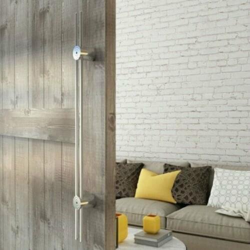 Brushed Stain Stainless Steel Sliding Glass Door & Wood Barn Door Hardware Long Pull Handle Kit