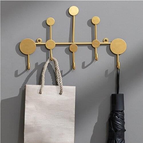 Ginmino Towel hooks Housekeeper on wall Golden cast iron multi-purpose hook on the Wall mount holder Hooks for kitchen organizer