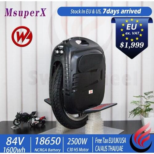 Gotway MsuperX Electric Unicycle 2500W C30 High Speed Motor 1600Wh 18650GA Battery Off-Road Stock in EU US Electric Scooter MSX