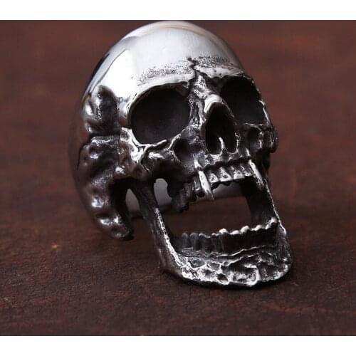 Punk Style Heavy Metal Vampire Ring Mens High Polished Stainless Steel Biker Skull Rings Fashion Goth Rings for Men