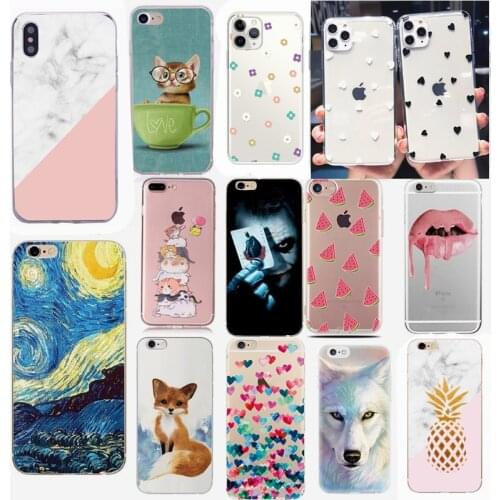 Soft TPU Silicone Phone Cases Coque Cute Animal Cat Happy New Year for iPhone 5 5S SE 6 6S 7 8 X Plus XS Max Coque Shell Capas