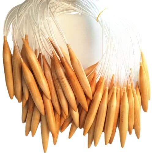 3pcs set solid wood circular knitting needle crochet hook Wool DIY tool circular needle for weaving diameter 15mm 20mm 25mm