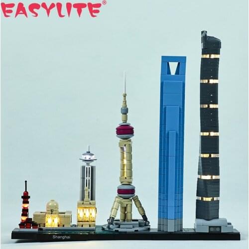 LED Light Kit For 21039 Architecture Shanghai Building Blocks Lighting Set Not Include Model