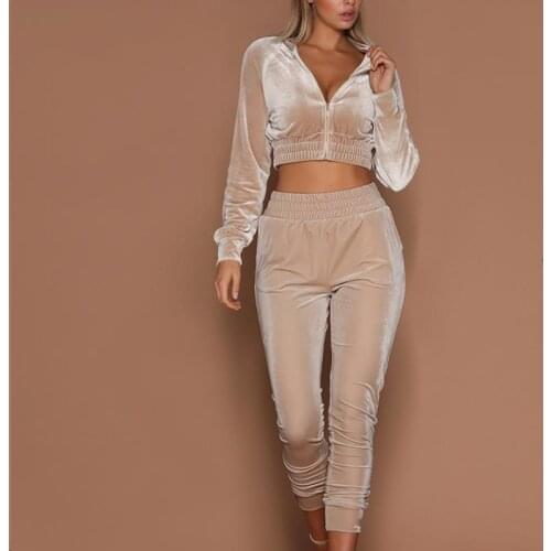 Newest Women Yoga Sets Clothes 2 Piece Hooded Long Sleeve Hoodies Pant Velvet Suit Thermal Fitness Women Workout Clothing