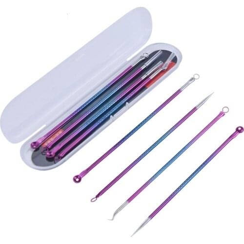 New 4Pcs/Set Blackhead Comedone Acne Pimple Needles Blemish Remover Tools For Face Skin Care Tools Pore Cleaning Supplies 2021