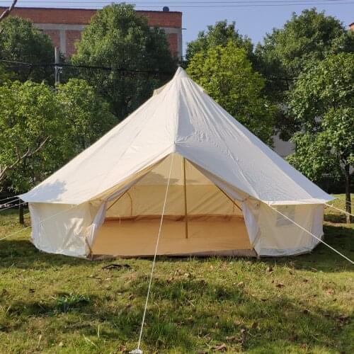 3M Diameter Cotton Cloth Fabric Outdoor Camping Wedding Bell Type Tents Outdoor Camping Luxury Waterproof Mildewproof Large Tent