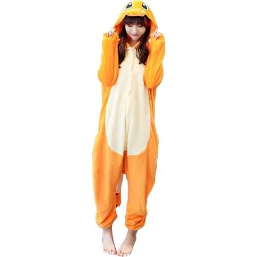 Kigurumi Pajama Fire Dragon Dinosaur Adult Animal Cartoon Hooded Onesie Women Men Couple Winter Sleepwear Pijamas