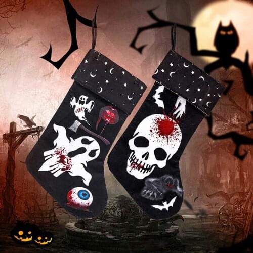 Halloween decorations socks Ghost skull ghost printed gift bag pendant pendant pendant pendant scary scene decorations