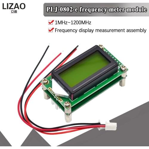 DC 9-12V 1MHz-1.2GHz RF Frequency Counter Tester Digital Cymometer PLJ-0802-E LCD 0802 Screen For Ham Radio 1-1200mhz DIY Kit