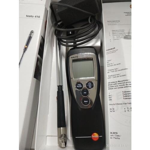 Testo 416 Precision Vane Anemometer 0560 4160 With 890mm Length Permanently Connected 16 mm Telescopic Vane