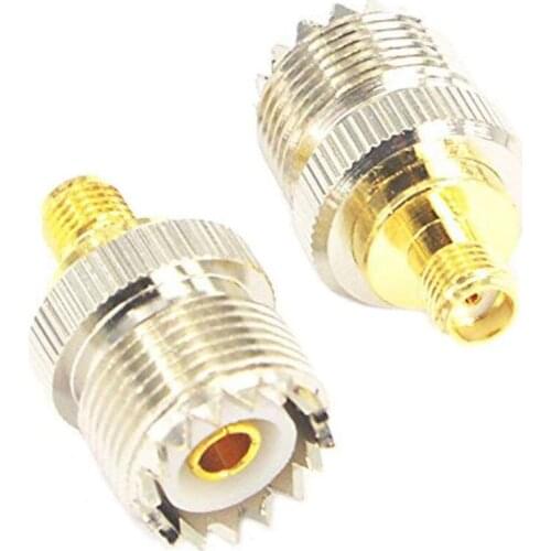 RF Coax Adapter SMA female to SO239 female UHF Jack SO-239 Antenna Cable Connector Pack of 2