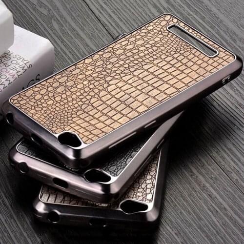 Luxury case for Xiaomi Redmi 4A 5A soft Chromed TPU material & crocodile PU leather skin covers coque fundas for Xiaomi Redmi 4X