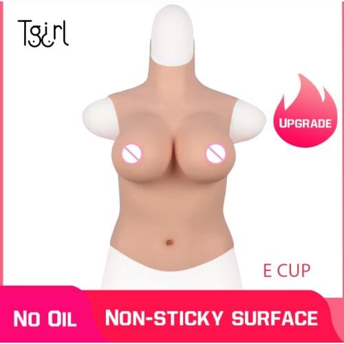No Oil Silicone E Cup Breast Forms Half Body Suit Drag Queen Crossdressers Transgender Transvestite