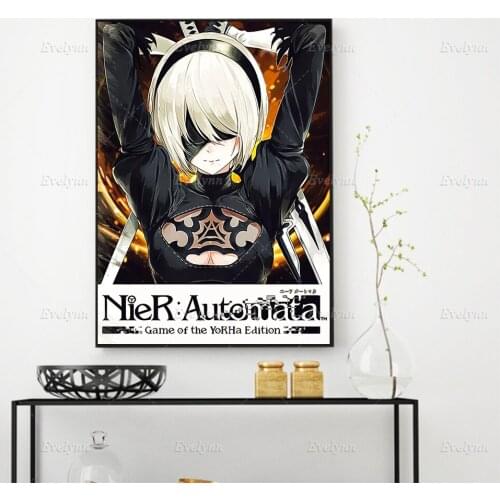 Nordic Abstract Art Canvas Painting Anime Poster M2B NieR Automata Game Home Decor Print Wall Modular Pictures for Living Room