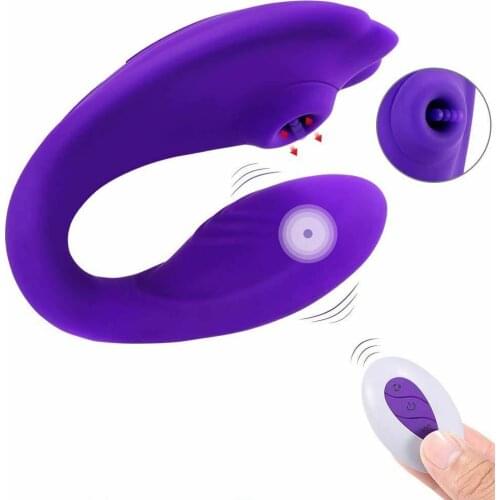 U Shape Double Head Vibrator Penis G-Spot Clitoris Sucker Stimulator Couples