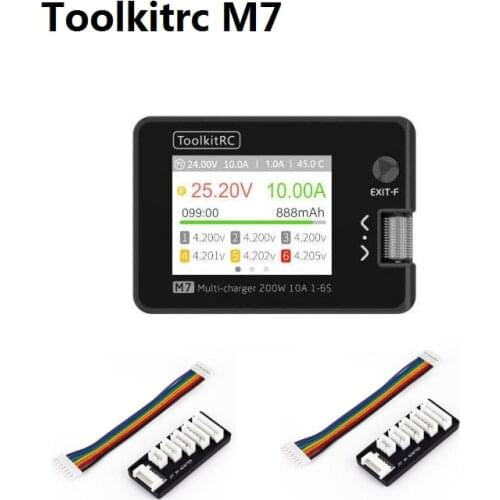 ToolkitRC M7 200w 10A Smart Balance Charger Dischargerfor 1-6S Lipo LiHV LiFe Lion Battery