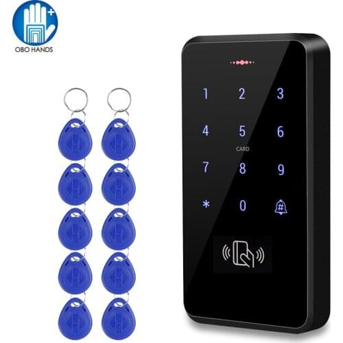 IP68 Waterproof RFID 125KHz Standalone Access Control Keypad with Touch Screen Panel + 10pcs RFID Keyfobs