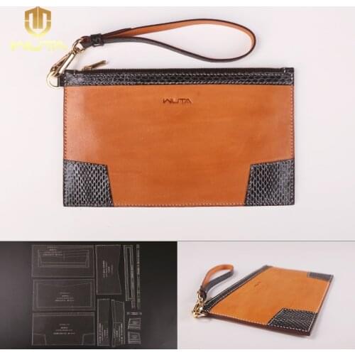 WUTA 900 1Set Acrylic Template DIY Leather Clutch Bag Templates Clear Acrylic Leather Pattern Set Handcraft 2mm Thick