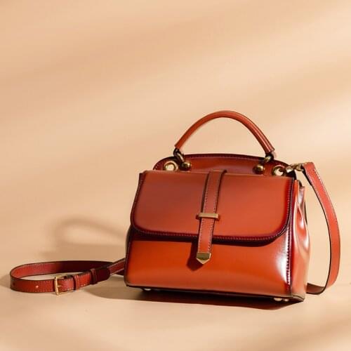 Vintage real leather handbags designer bags famous brand genuine leather women bag with removable shoulder strap