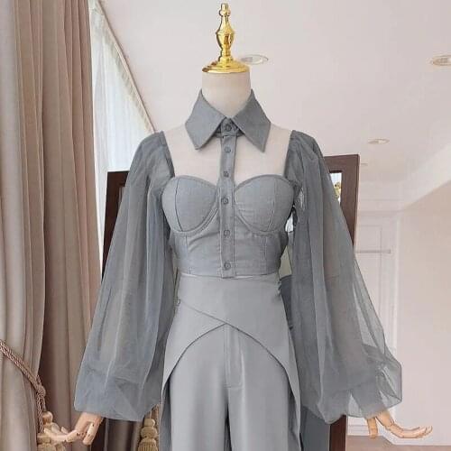 Women Summer Elegant Short High Waist Halter Backless Hollow Out ShirtTop Blusa Pullovers