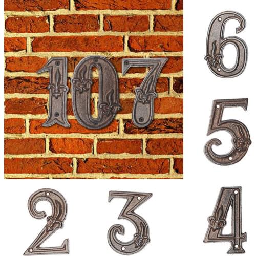 1PC Extra Large Retro Numbers 0-9 Creative Groceries Cast Iron Metal Numbers DIY House Number Letter Symbols Decoration