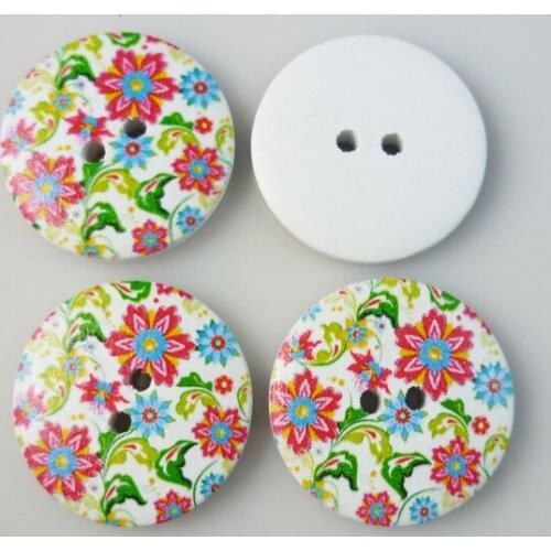 10PCS 30MM painting flower button decoration brand sweater wooden shirt buttons sewing clothes boots coat accessory MCB-204