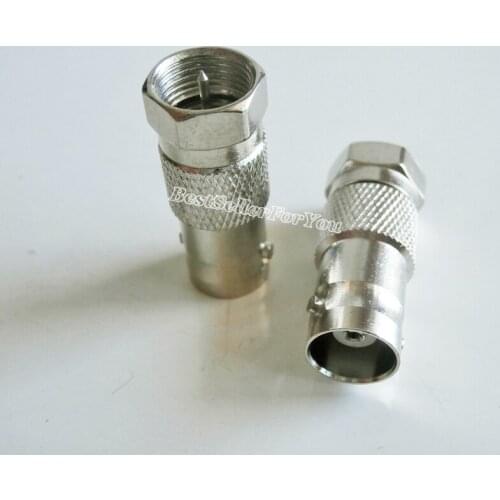 10Pcs Connector BNC Female Jack To CCTV TV F Type Male Plug RF Coaxial Adapter Connector