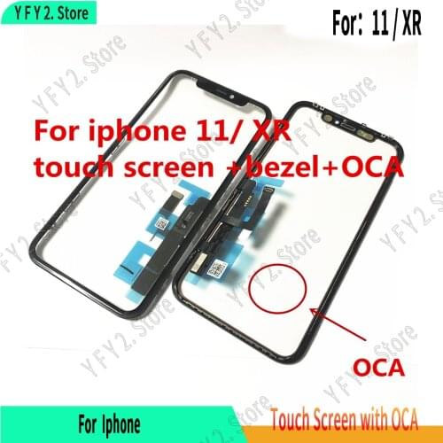 10/20pcs OriginaTested LCD For iPhone 11 XR Touch Panel Digitizer Sensor Glass With Frame + OCA Film Glue Screen Cover Repairing