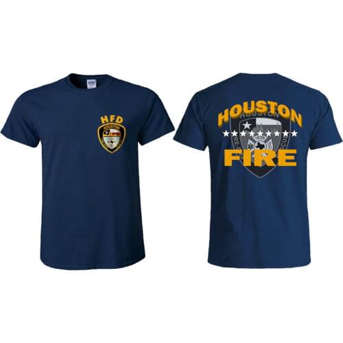2019 Summer Fashion Hot Sale Men T Shirt HFD Houston Fire Dept Fighter Design T Shirt